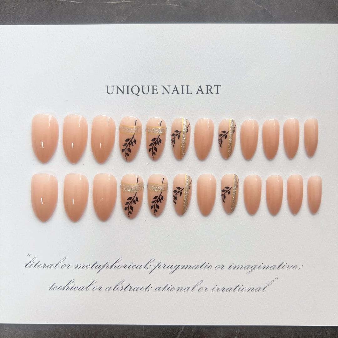 Artistic Floral Press-On Nails