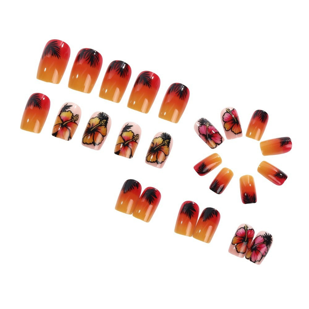Tropical design artificial nails Kalsten