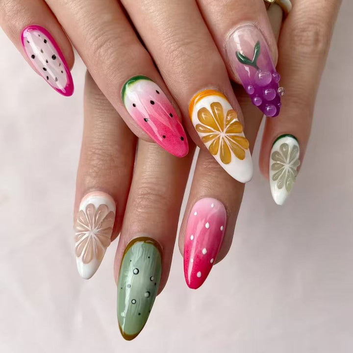 Creative art nails in fruit motif design Kalsten