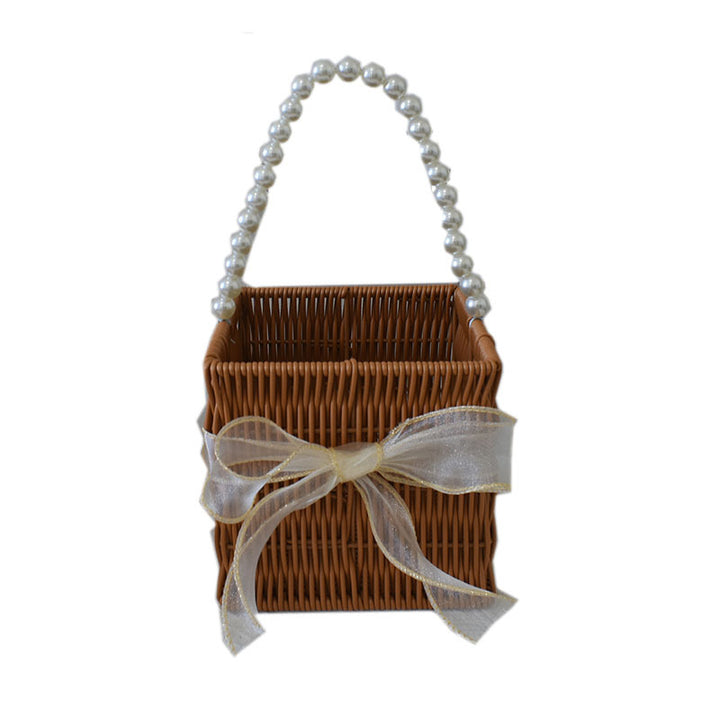 Elegant Handcrafted Rattan Tote Basket Kalsten