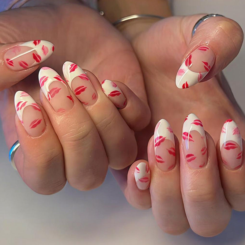Nail art set with seductive lip design Kalsten