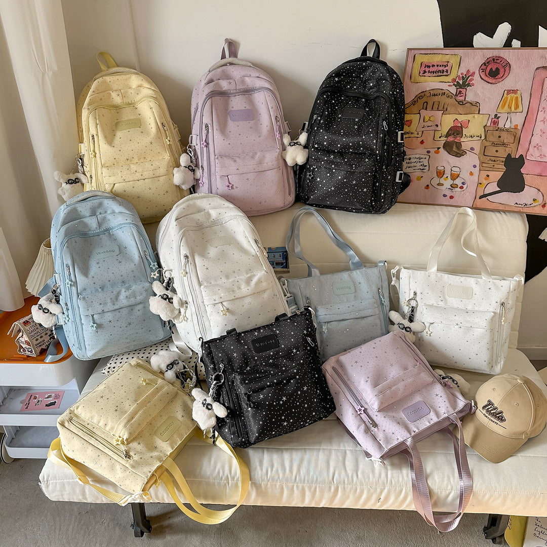 Stylish Multi-Compartment Backpack with Decorative Accents Kalsten