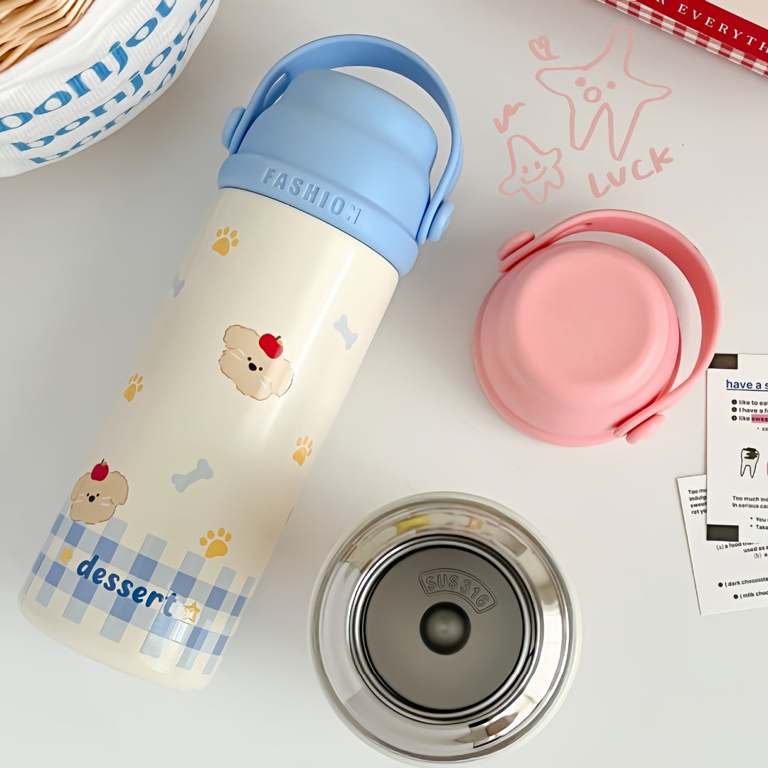 Ladies thermos bottle with playful animal design Kalsten