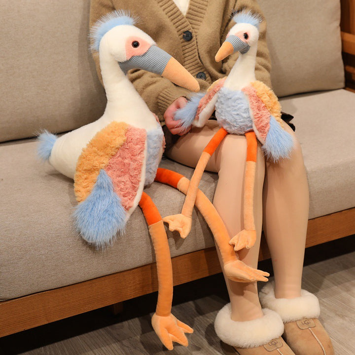 Long-Legged Plush Seabird Stuffed Toy with Fluffy Wings and Bendable Legs Kalsten