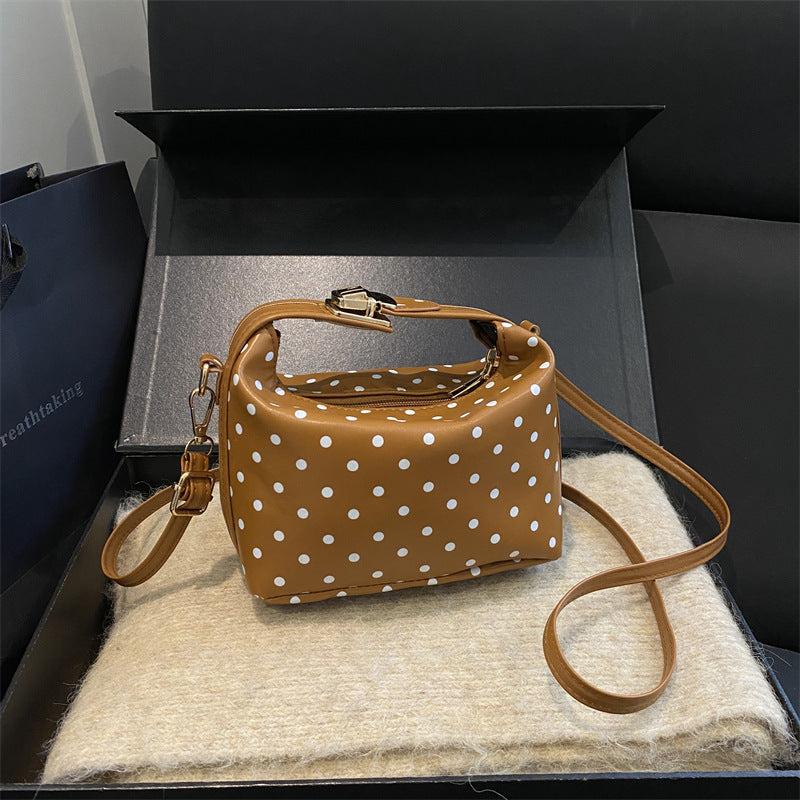 Stylish Polka Dot Crossbody Handbag