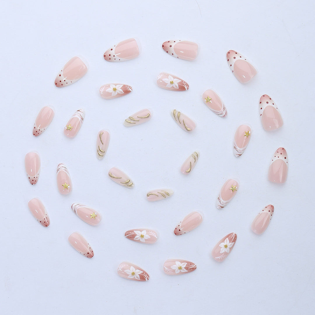 Artificial nail set with floral and elegant details Kalsten
