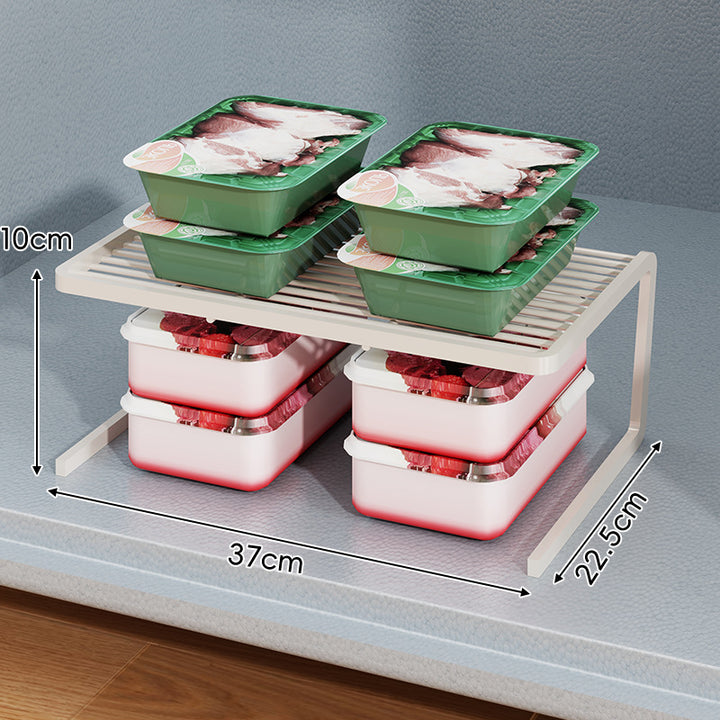 Compact Three Tier Slatted Metal Countertop Pantry Organizer