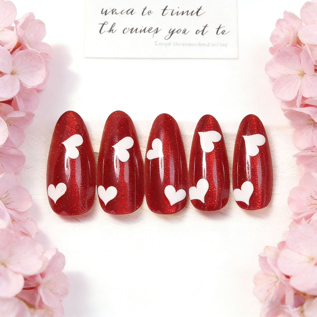 Heart Design Press-On Nails