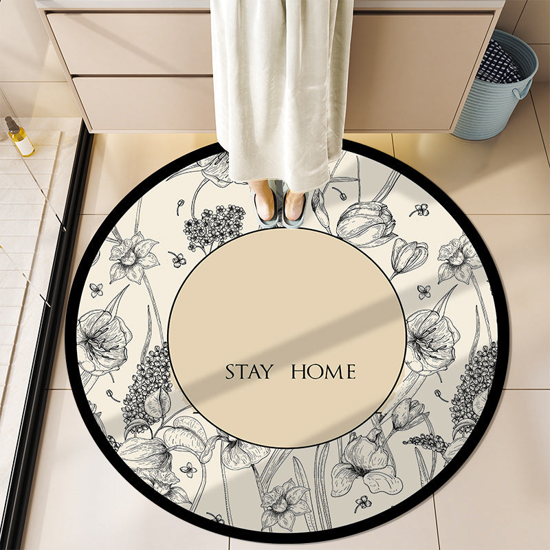Round Motivational Bath Mat