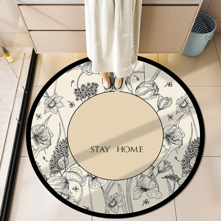 Round Motivational Bath Mat