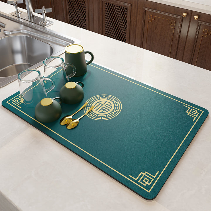 Floral Pattern Kitchen Drain Mat Kalsten
