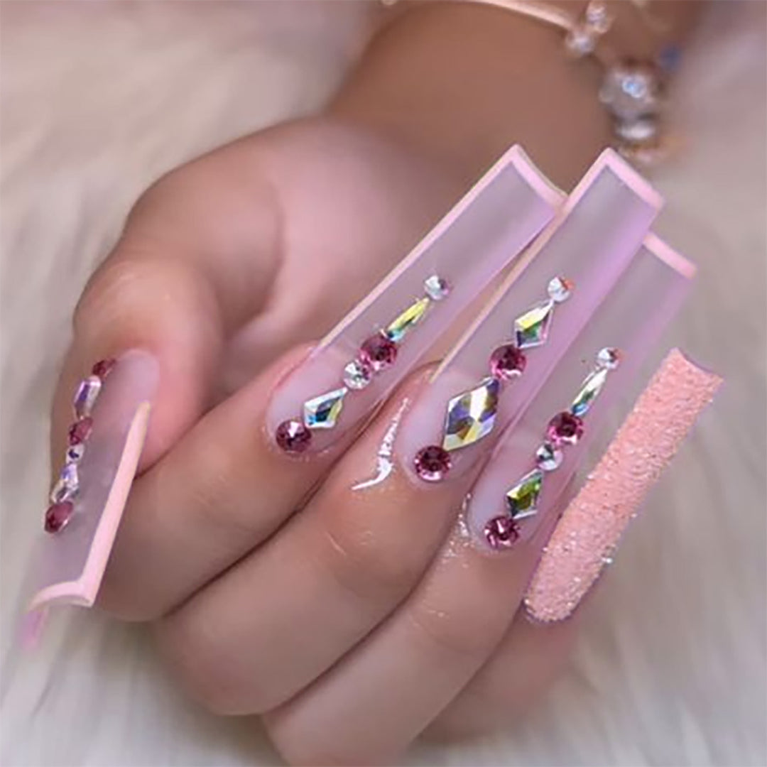 Decorative Rhinestone-Accented Press-On Nails Kalsten