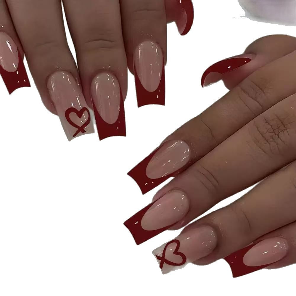 Artistic Heart-Inspired Acrylic Nail Art Enhancements Kalsten