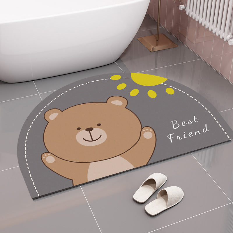 Cute Bear-Themed Bath Mat