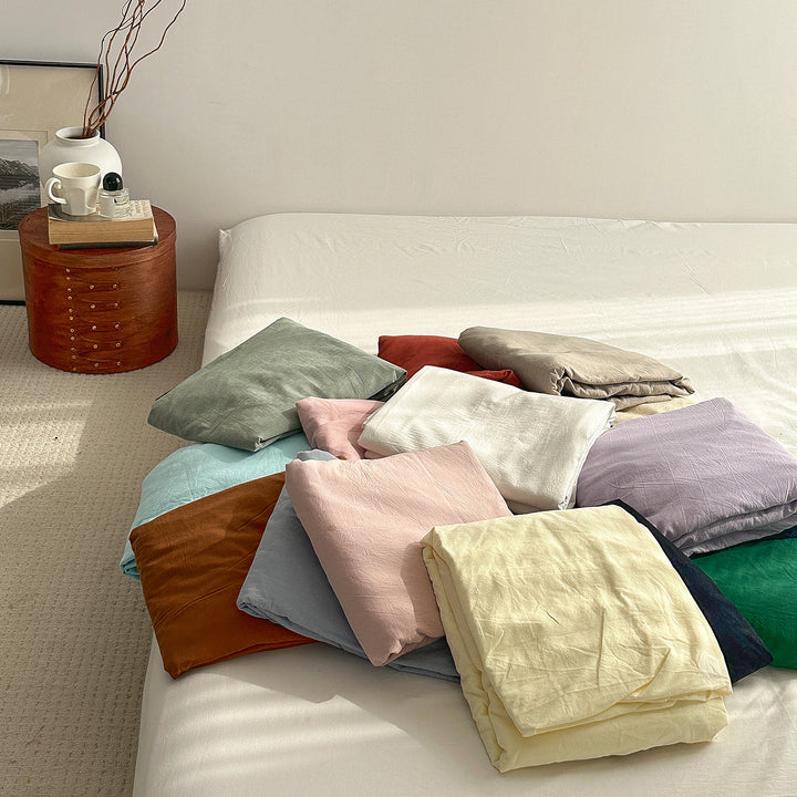 Cotton-linen pillowcase with hidden zipper