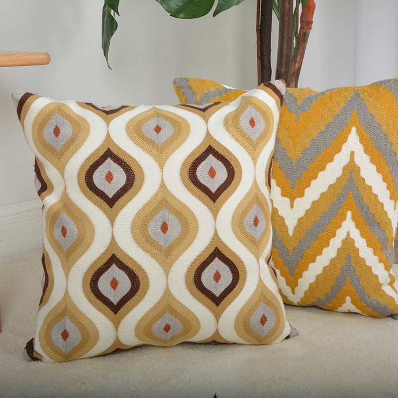 Coastal Starfish Jacquard Square Cushion with Hidden Zipper and Removable Insert