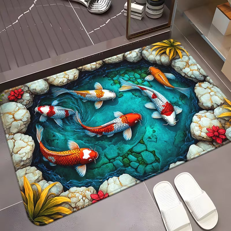 Cartoon Alligator-Themed Area Rug