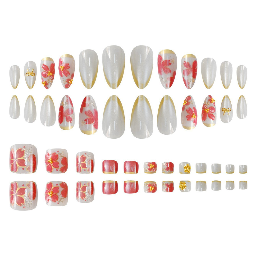 Elegant Floral Acrylic Nail Design Kalsten