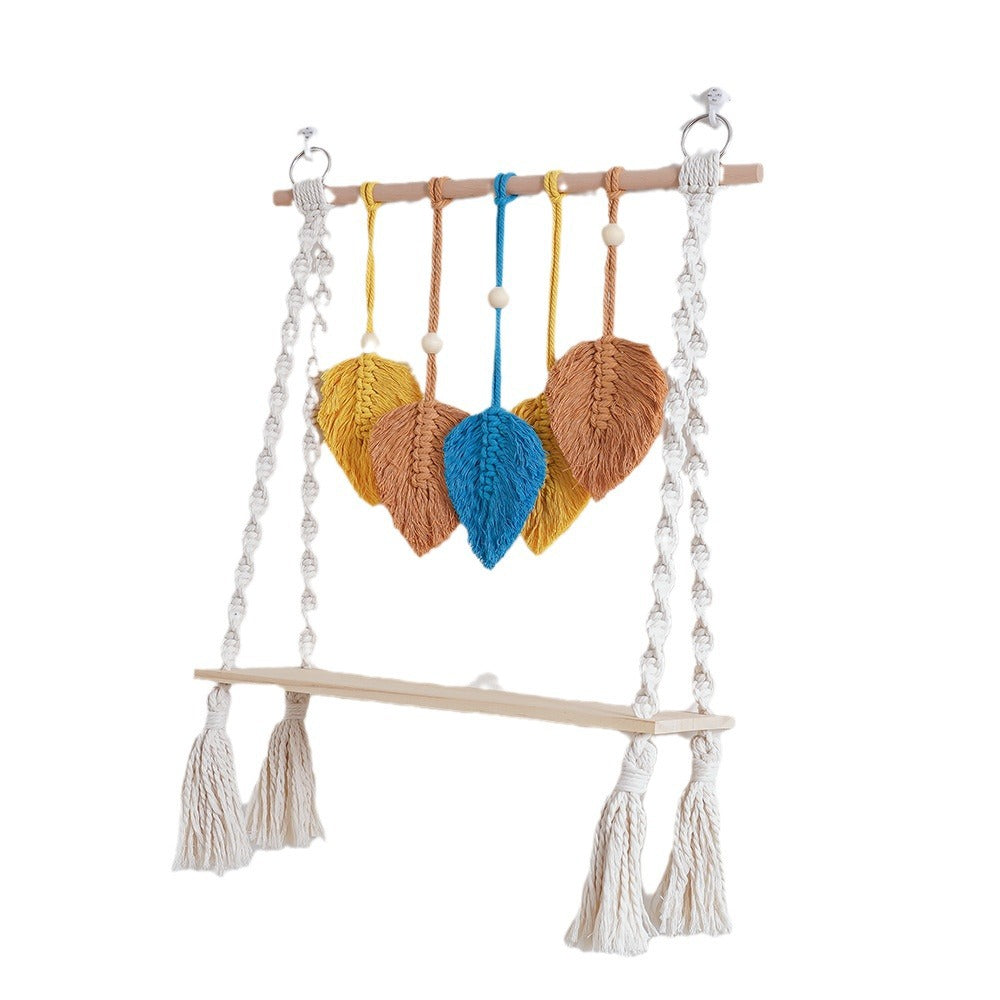 Macrame Leaf Wall Hanging Shelf Kalsten