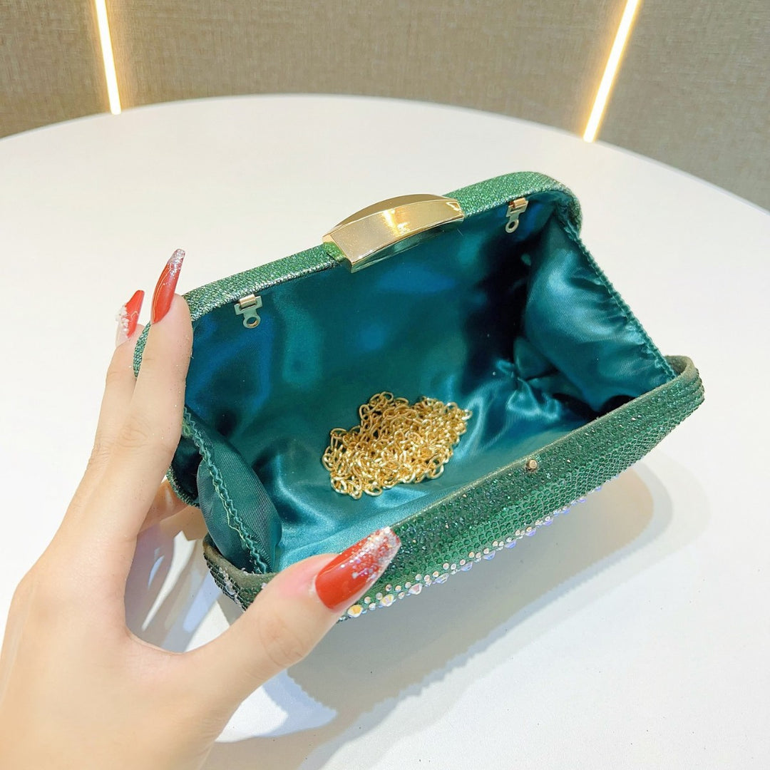 Crystal-Studded Clutch Handbag