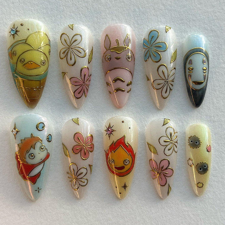 Artistic Character-Themed Press-On Nail Set