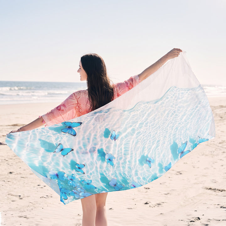Beach towel with elegant jellyfish pattern Kalsten