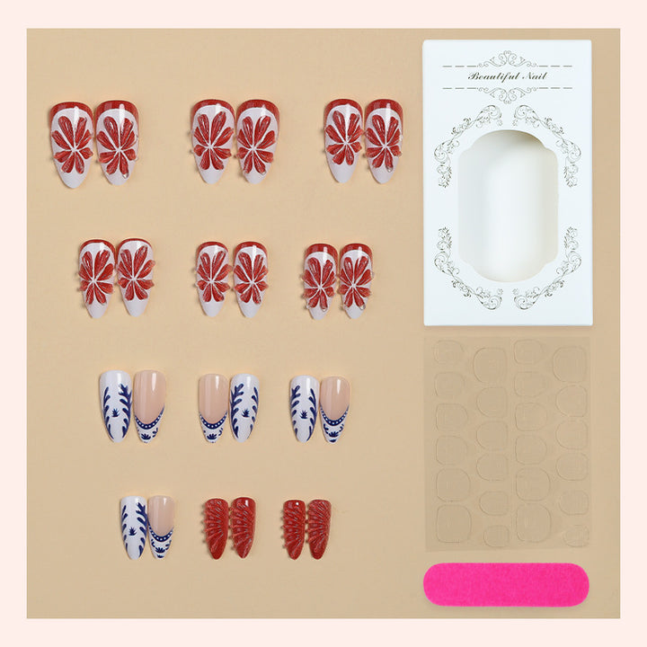 Artificial nail set with floral and elegant designs Kalsten