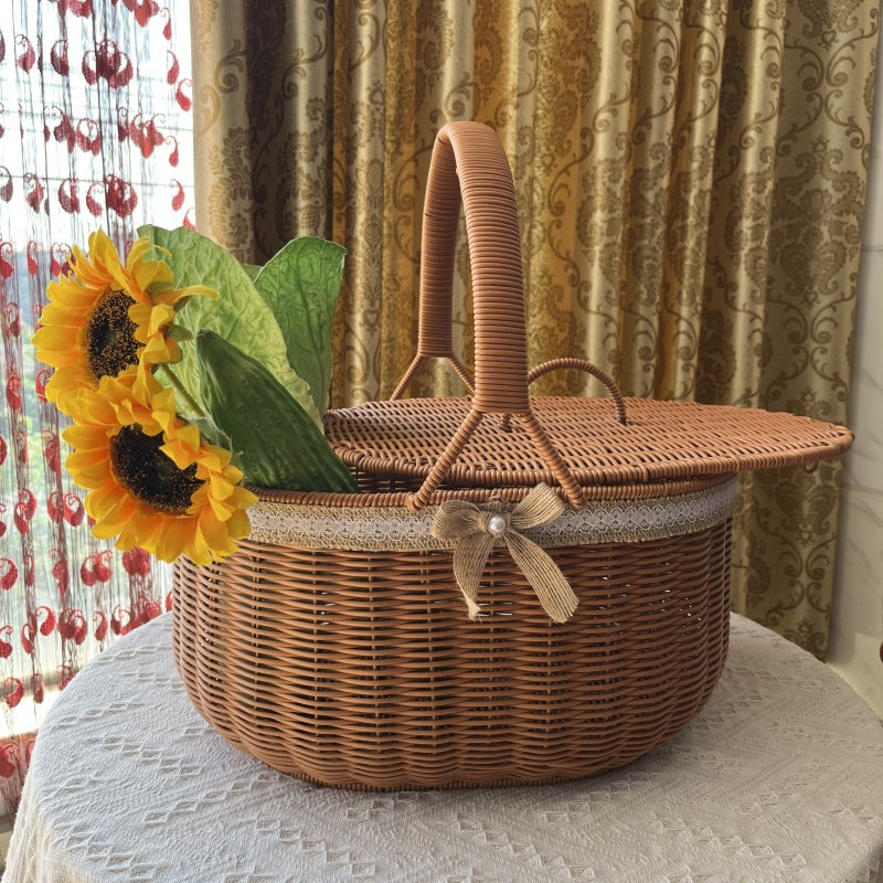 Elegant Woven Picnic Basket Kalsten