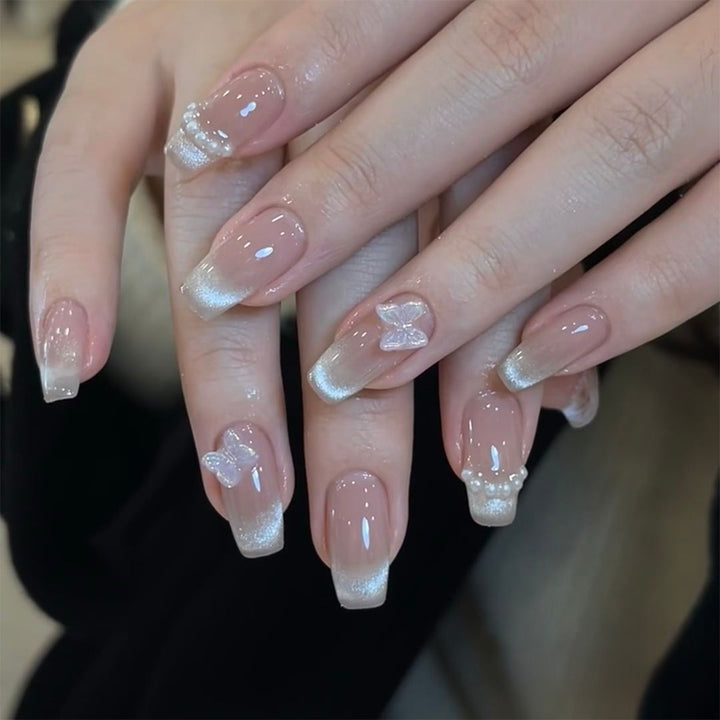 Acrylic nail set with elegant rhinestone decorations Kalsten