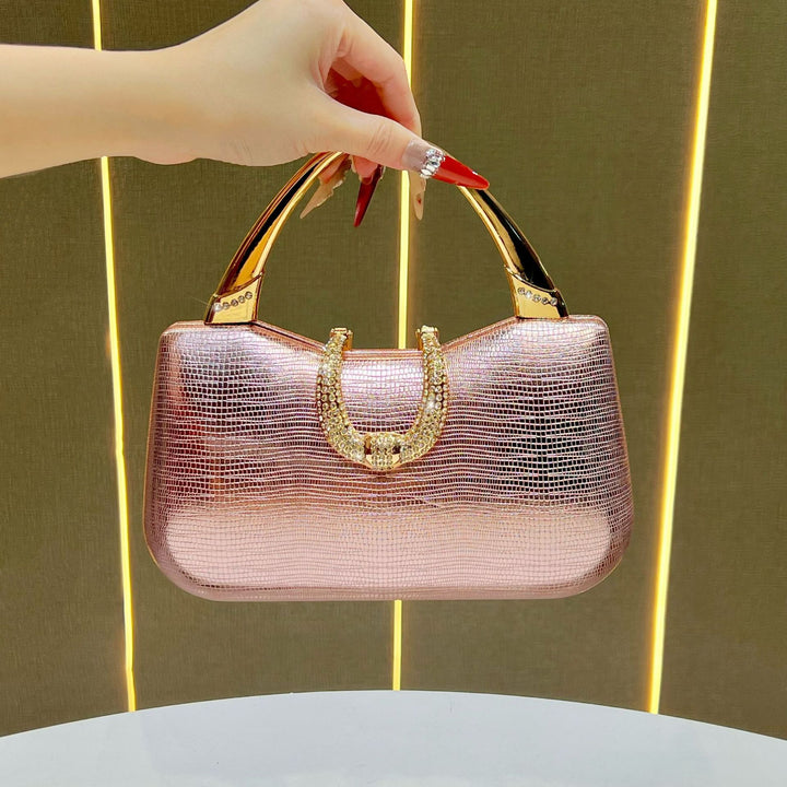 Crocodile-Effect Evening Handbag