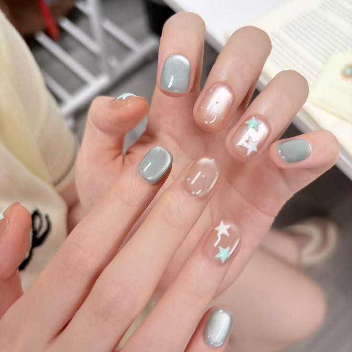 Artistic Starry Nail Art Design
