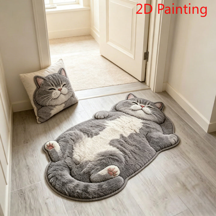 Plush Cat-Shaped Bath Mat