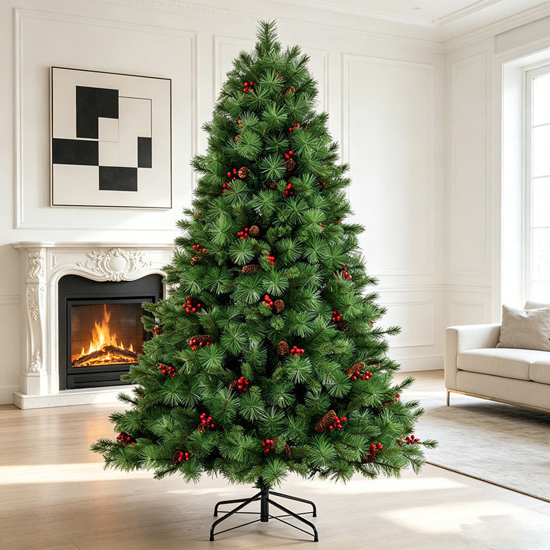 Artificial Pine Christmas Tree with Pine Cones and Red Berries
