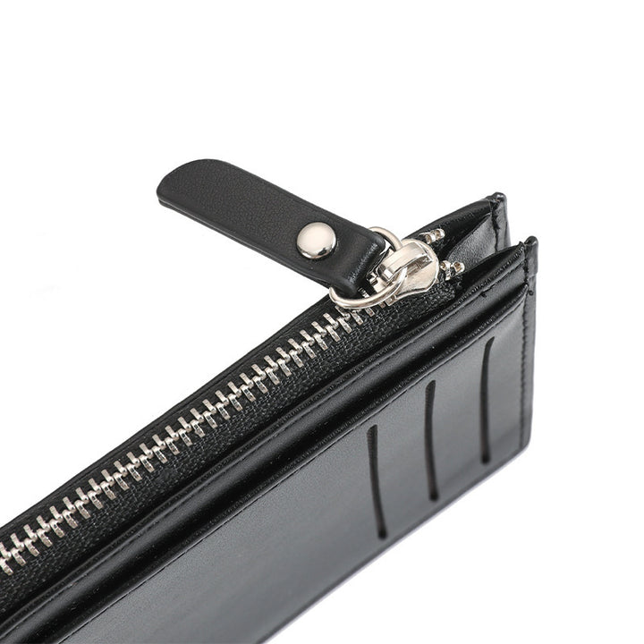 Compact Zippered Leather Cardholder Kalsten