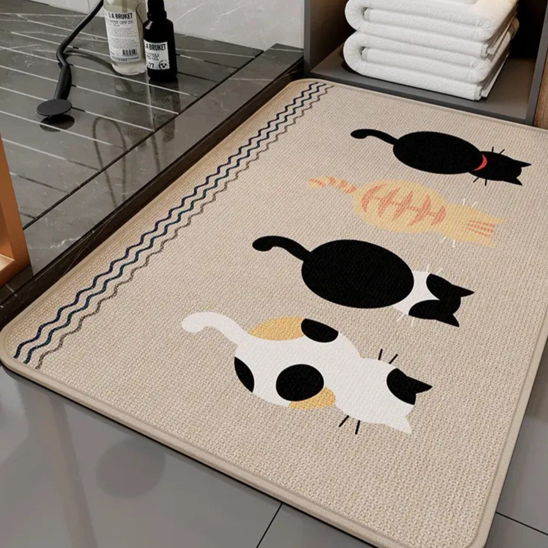 Cat-Themed Soft Bath Mat