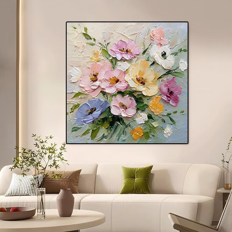 Hand-Painted Floral Canvas Wall Art