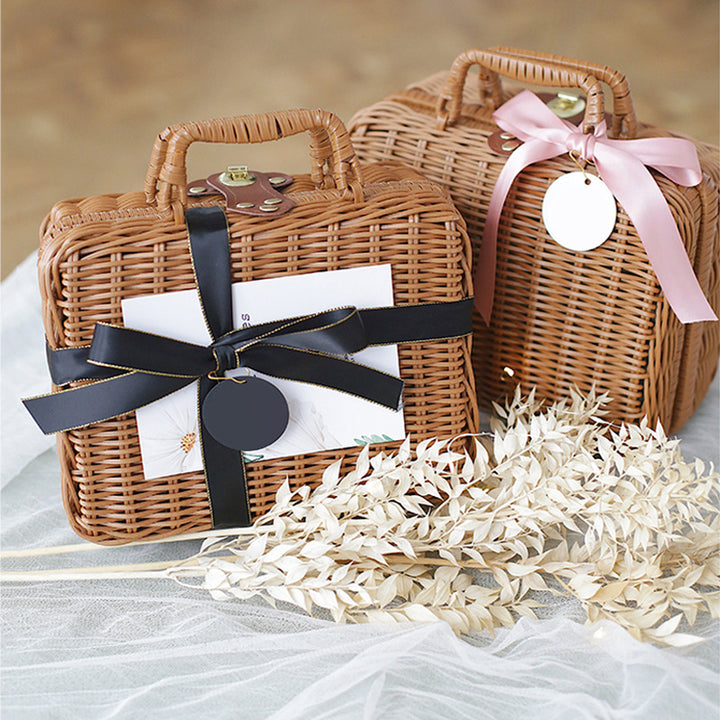 Handmade basket with leather handle Kalsten