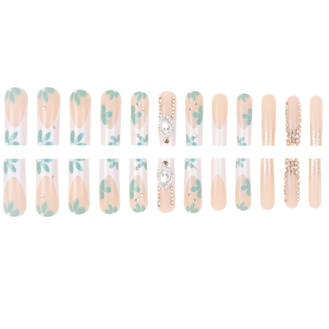 Elegant Floral Stiletto Nail Enhancements Kalsten