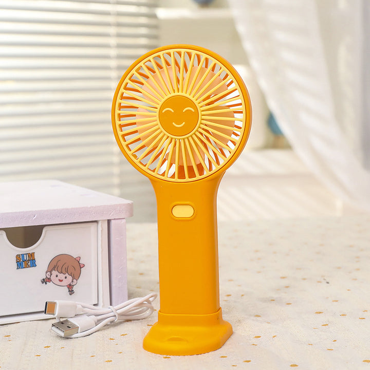 Ladies portable USB hand fan with innovative smiling design Kalsten