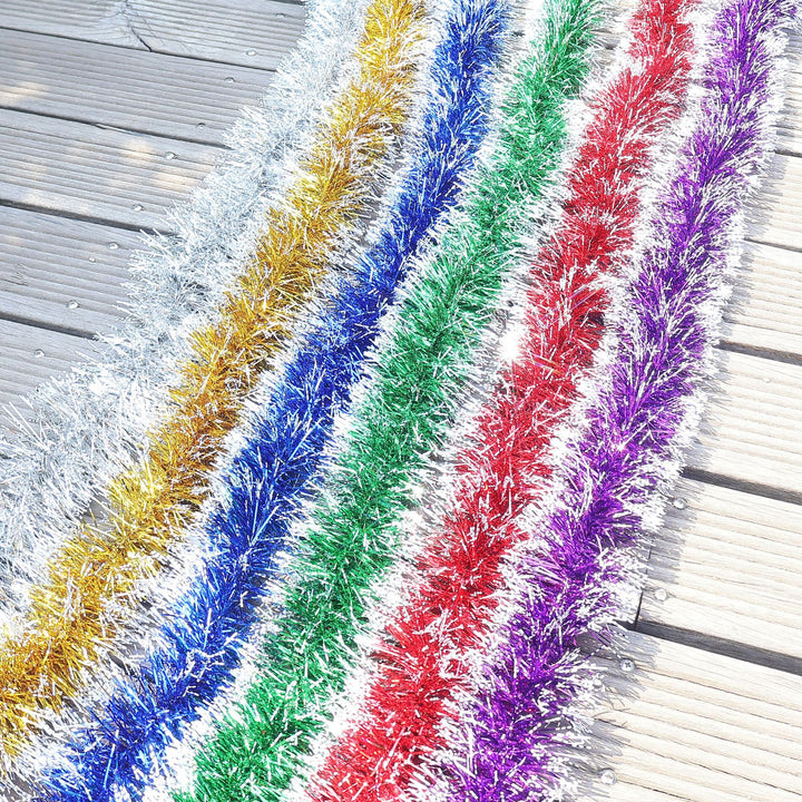 Glittering Christmas garland with snowflake motifs