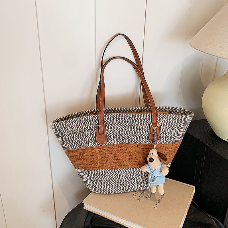 Textured Woven Tote Bag