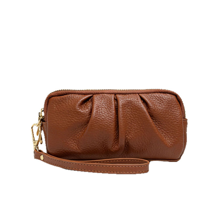 Textured Leather Zip Clutch Wallet Kalsten