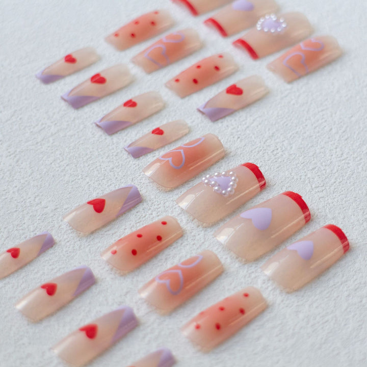 Romantic Heart-Themed Nail Art Kit