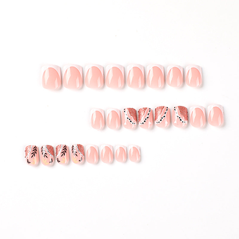 Trendy artificial nails in flower and glitter pattern Kalsten