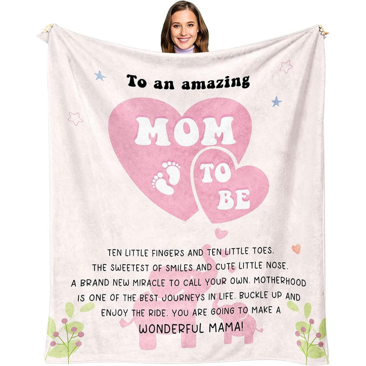 Maternity Keepsake Fleece Blanket With Sunflower And Elephant 'To My Mommy' Printed Message