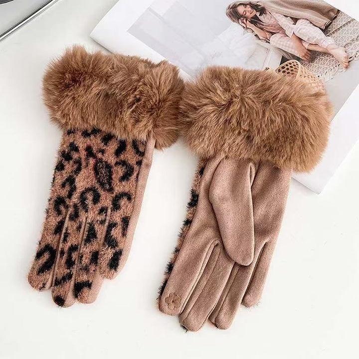 Elegant Leopard Print Touchscreen Gloves Kalsten