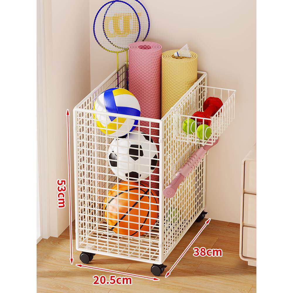 Rolling Vertical Sports Storage Cart for Balls and Yoga Mats