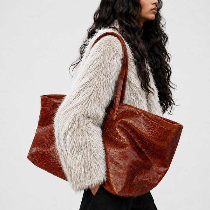 Crocodile Texture Large Tote Bag