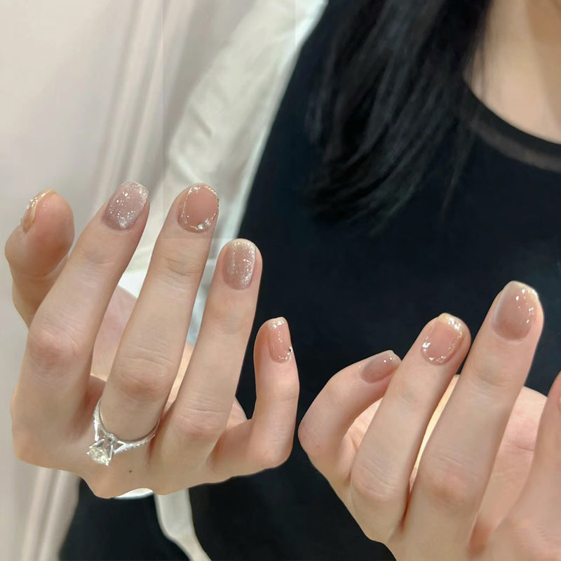 Artistic Press-On Nail Set with Glittery Star Accents Kalsten