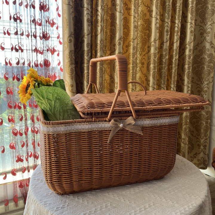 Elegant Woven Picnic Basket Kalsten